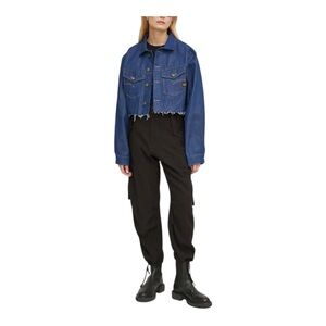 G-Star RAW Relaxed Cropped Cutoff Denim Jacket Raw Denim Size M NWT